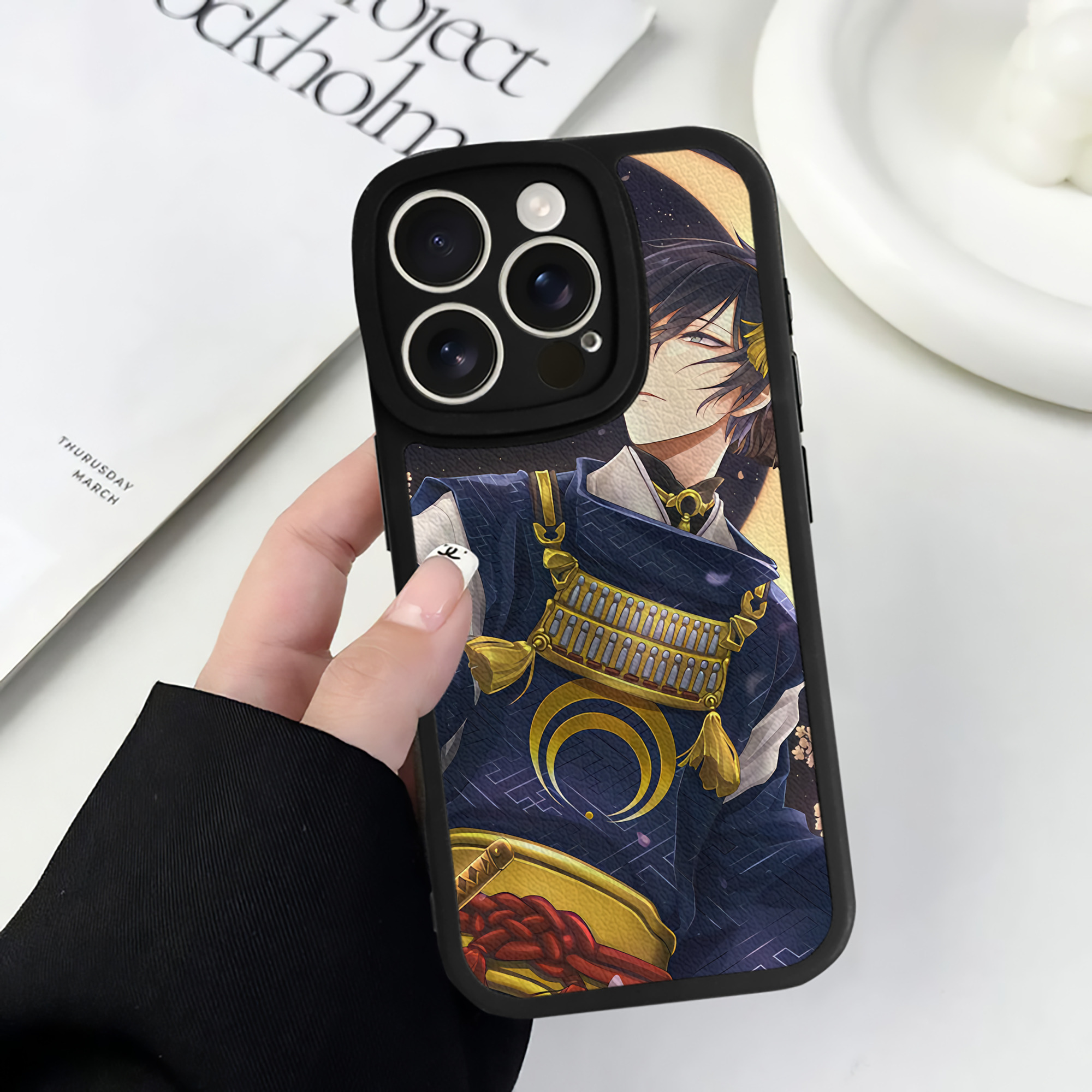 （画像用） 刀剣乱舞 Touken Ranbu 【iPhone 16シリーズ対応】シリコンスマホケース（レザー調） 材質：シリコン